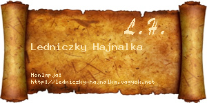 Ledniczky Hajnalka névjegykártya